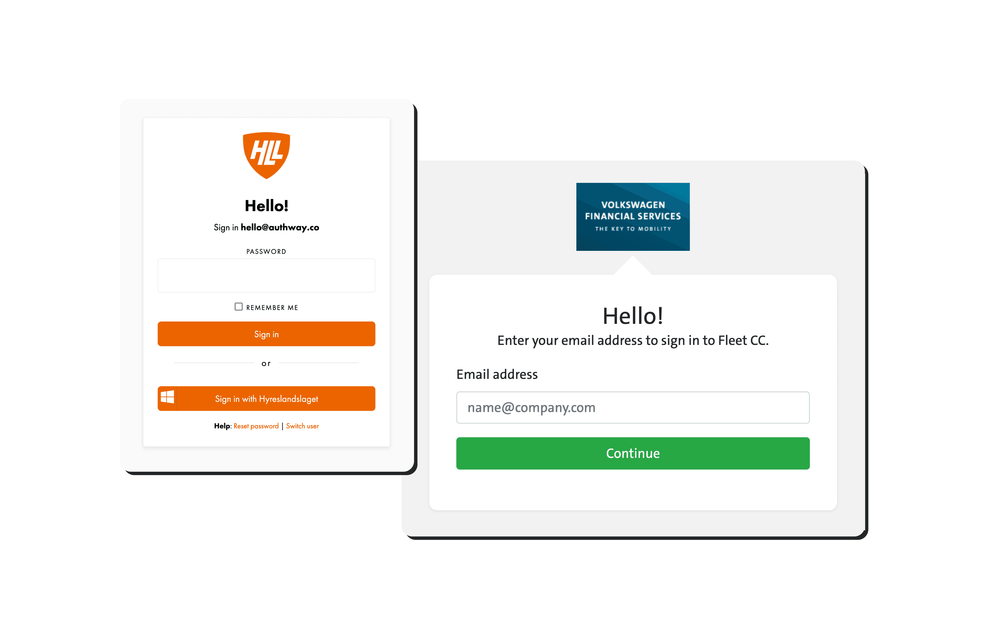 A collage of different sign-in designs.