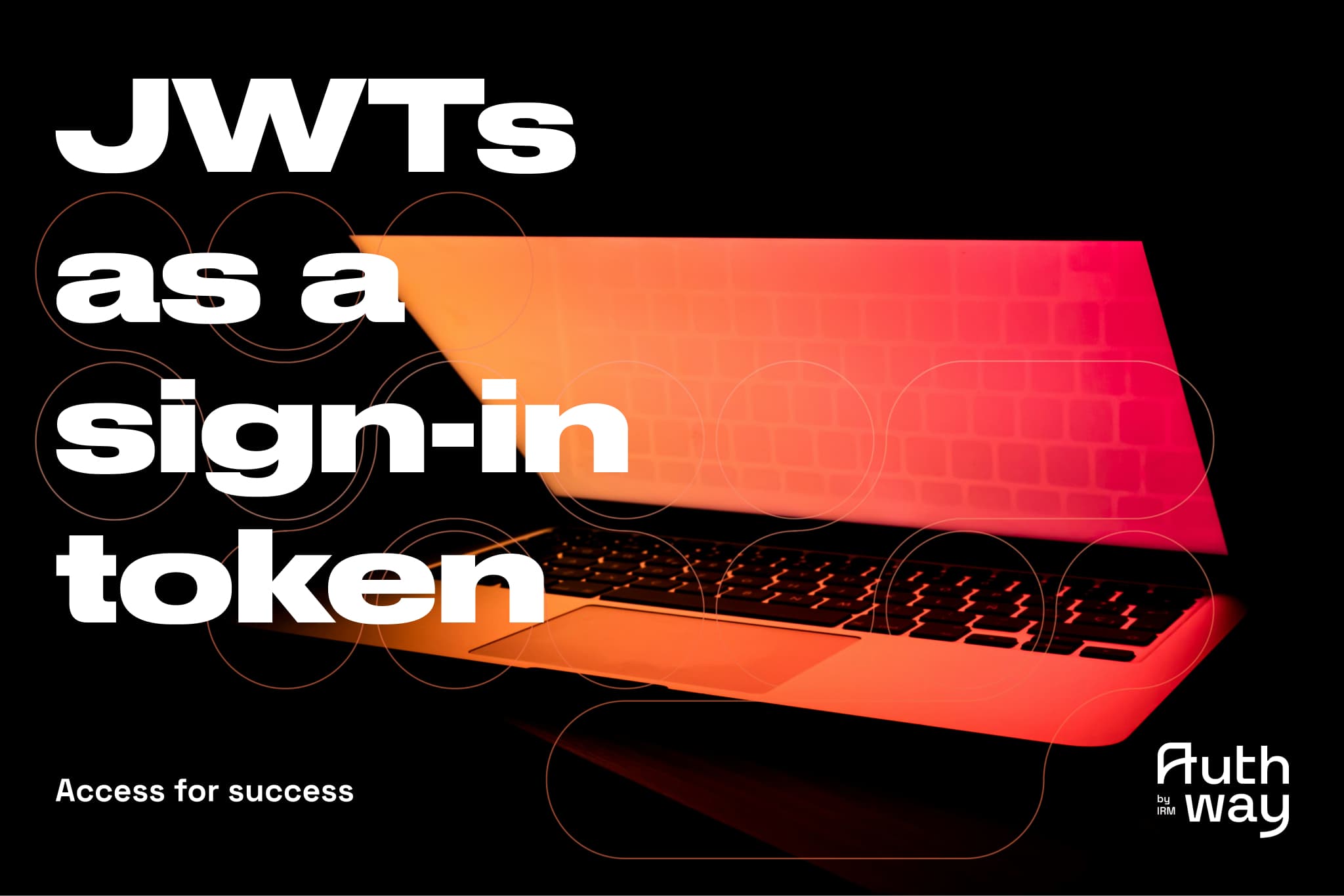 Cover image for the article "What is JWT (JSON Web Token)?". Containing the heading on a image of a computer on a dark desk with the screen shining with orange. Article by Tomas Nilsson, implementation specialist. Read time is about 5 minutes.